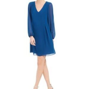 INC International Concepts Bow-Back Shift Dress Poseidon Blue XS NWOT